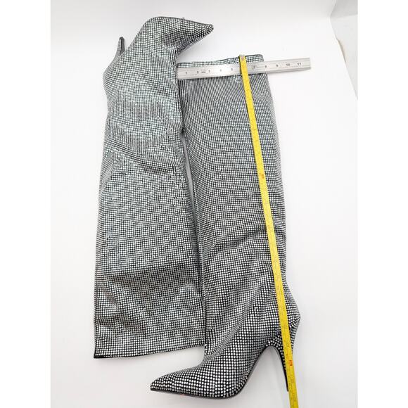 Steve Madden Bellamie Over the Knee Boot Women's Silver Size US7M EU37.5 - Picture 6 of 13